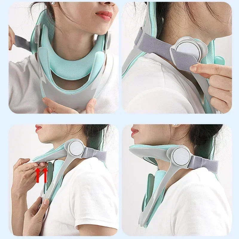 Cervical Collar Neck Brace Posture Corrector Breathing Spine Alignment Traction Device Pain Relief Support for Adults Men Women