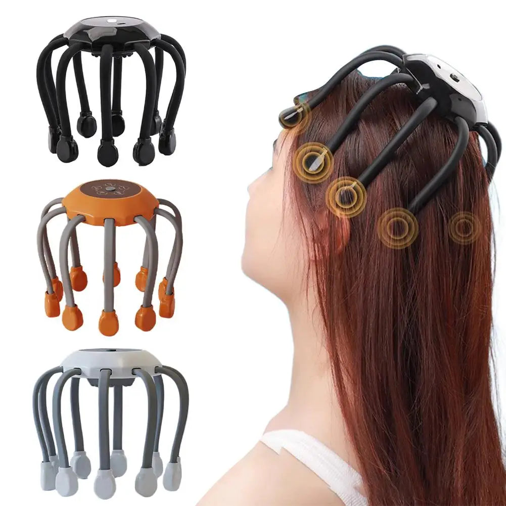 Massager Octopus Automatic Multi-dimensional Electric Vibration Dredge Bluetooth Massager Relaxation Scalp G6z6